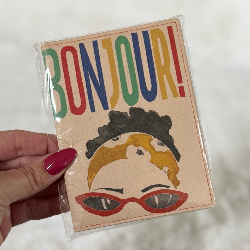 ANTHROPOLOGIE NWT Bonjour Passport Holder • Bifold PU Leather • Colorful - Picture 2 of 11